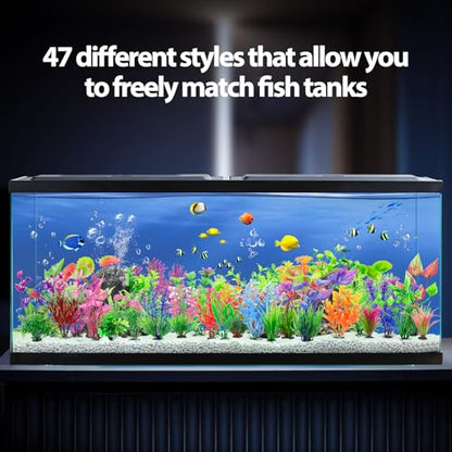 94 Pcs Fish Tank Plants Aquarium Decorations,Used for Household and Office Aquarium Simulation Plastic Hydroponic Plants