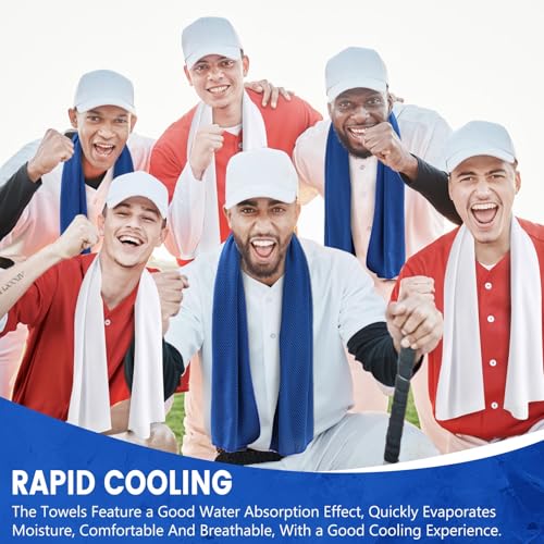 Hosuly 100 Pack Cooling Towels, 40"x12" - color: Dark Blue and White