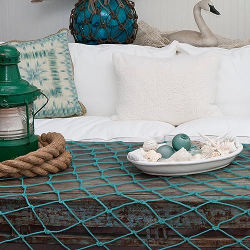 Decorative Fishing Net 5x10 ft,YuanDe 2 Pack Large Aqua Picture Fish Net, Wall Photo Hanging Fishnet for Nautical Mermaid Pirate Ocean Themed Hawaii Beach Under The Sea Party Decorations