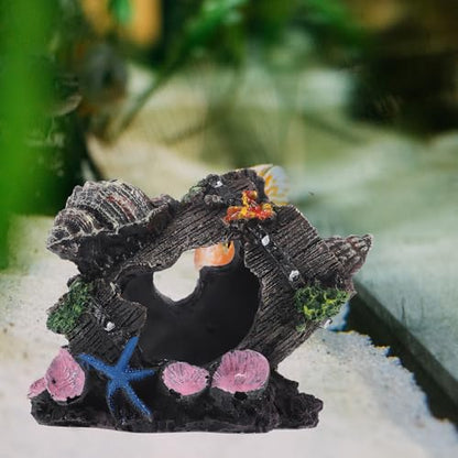 Resin Broken Bucket Fish Tank Ornament Aquarium Hideout Cave Vivid Shrimp Shelter Barrel Sculpture for Freshwater Aquariums