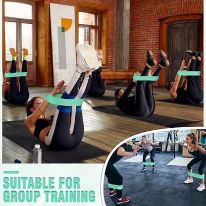 12 Pcs Fabric Resistance Bands for Working Out Non-Slip Booty Exercise Loop Bands for Women Men Glutes Hip Thigh Butt Yoga Pilates Fitness Gym, Light Medium Heavy - color: Lake Blue, style: Light Resistance