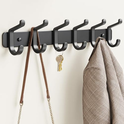 Coat Rack Wall Mount Heavy Duty, Wall Coat Hanger with Hooks, Black 1 Pack - color: Black, size: 1 Pack