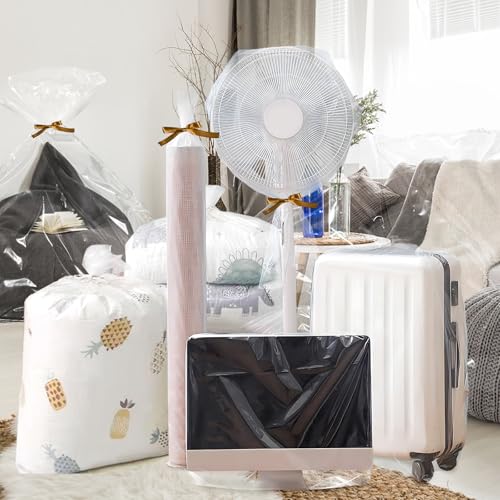 40" x 60" Extra Large Clear Plastic Storage Bags, 4 Pack Huge Waterproof Storage Bags with 4 Ties for Luggage, Suitcase, Furniture, Chair, Mini Bike, Holiday Decoration