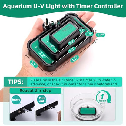hygger Air Stone for Aquarium: High Dissolved Oxygen Diffuser Kit for Freshwater or Saltwater Fish Tank Hydroponic Hydroponics and Air Pump- 3.1W x 4.5L Inch Air Bubble Stone - size: 3.9INCH