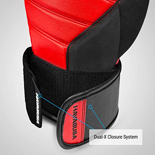 Hayabusa T3 Boxing Gloves - Sparring | Sparring Gloves, Muay Thai Gloves, Kickboxing Gloves, Heavy Bag Gloves, Boxing Gloves for Men and Women, Boxing Gloves - color: Red/Black, size: 12oz