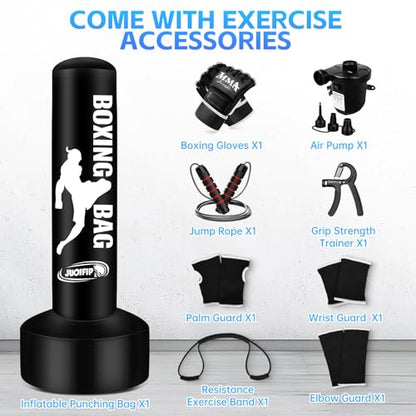 YORWHIN Standing Punching Bag for Adults, 69'' Boxing Bag with Training Set