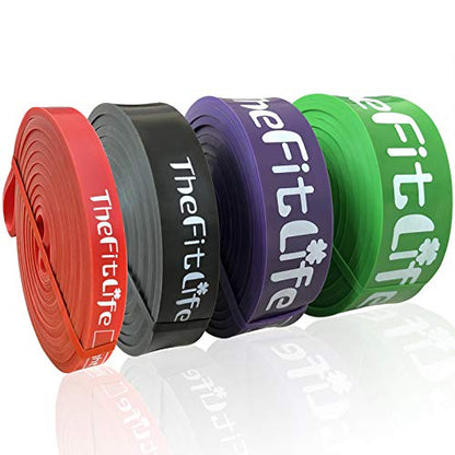 TheFitLife Pull Up Assistance Bands Heavy Duty Resistance Bands for Workout - color: Red/Black/Purple/Green