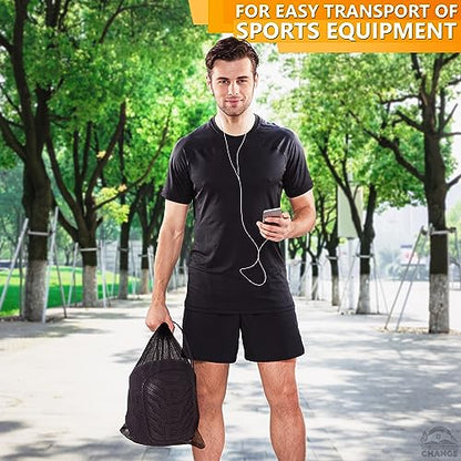 12 Pcs Mesh Laundry Bags Drawstring, 12.6x15.5 In, Polyester (Black)