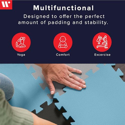 We Sell Mats Interlocking Foam Floor Tiles - 3/8" Thick Blue Mix 36-Pack - color: Sky Mix, size: 36 Square Feet (36 Tiles)
