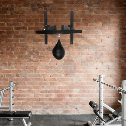 Heavy Duty Adjustable Speed Bag Platform, Wall Mount Speed Bag Kit with 360° Swivel & PU Punching Ball, Steel Wood Boxing Training Equipment for Home Gym Adult Fitness
