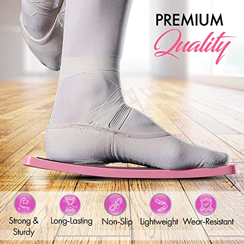 Turning Board for Dancers, Cheerleaders, Gymnasts, Ice Skaters | Improve Turns, Balance & Stability — Ballet Pirouette Trainer, Figure Skating & Gymnastics Practice Board - color: Pink with Bag