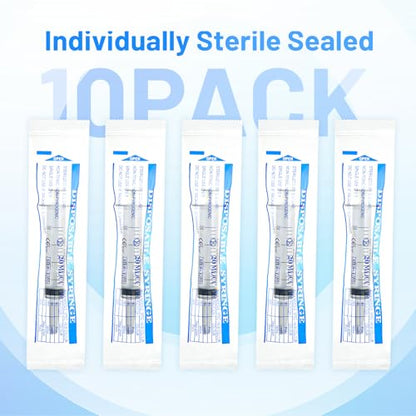 20ml Plastic Syringe with Cap, Large Syringes without Needle for Liquid, Scientific Labs, Measurement, Pet Feeding ,Ink Refilling ,Oil or Glue Applicator, Individually Wrapped (10 Pack) - style: 20ml