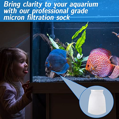 8 Pcs 7 Inch Ring Filter Socks Aquarium Filter Bags Micro Fish Tank Aquarium Socks for Fish Tank Freshwater Saltwater Aquariums, 7 Inch Ring Diameter by 12 in Long