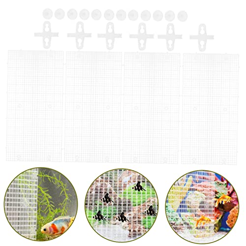 Abaodam 4Pcs Aquarium Divider Grid with Suction Cups Isolation Panels for Fish Tanks Lightweight Easy to Install for Breeding and Separating Fish