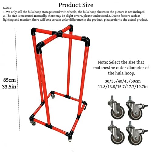Simple PVC Hula Hoop Holder with Wheels, Outdoor Hoop Stand, Space-Saving Equipment Holder for Home, Gym, No Hula Hoop - color: 13.8in