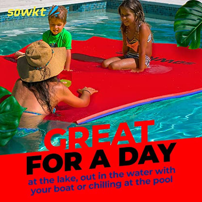 Premium Made in USA Lily Pad Floating Mat, 9x6 12x6 18x6 ft – Foam Floating Water Mat for Lake | Lilypad Float Swim Mat for Boat & Pool