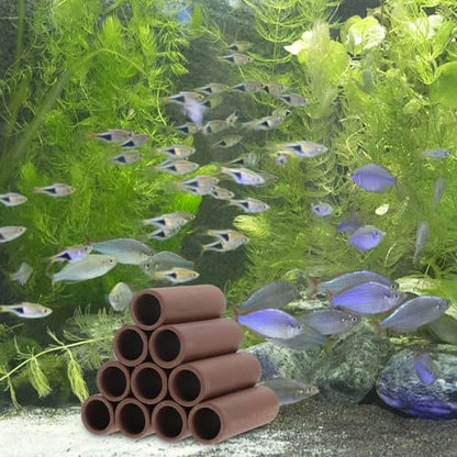 Shrimp Cave Decor Pottery Shelter Spawning Tube Aquarium Breeding Habitat for Shrimp Tank Accessories Hiding Cave Ornament for Freshwater Aquatic Pets