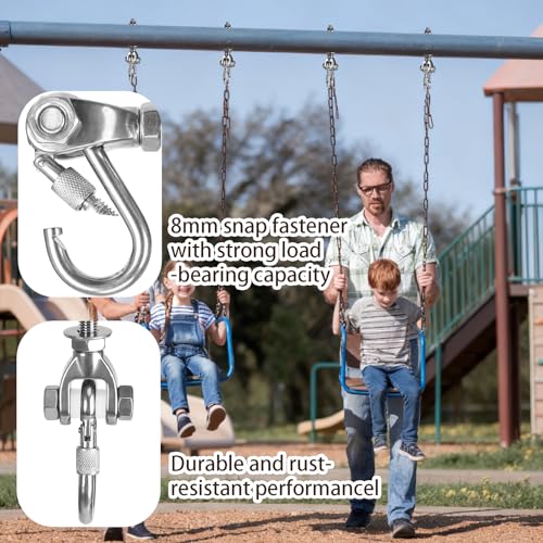 2 Heavy Duty Swing Hangers 180° Stainless Steel Swing Hooks 800LBS Capacity Playground Swing Seat Hardware Hammock Chair Porch Swing - size: 2 Pack 180°