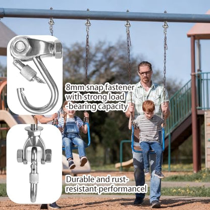 2 Heavy Duty Swing Hangers 180° Stainless Steel Swing Hooks 800LBS Capacity Playground Swing Seat Hardware Hammock Chair Porch Swing - size: 2 Pack 180°