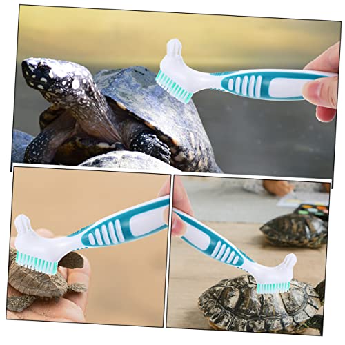 Turtle Shell Cleaning Brush Double-Head Compact Tool with Ergonomic Handle for Aquatic Turtle and Tortoise Care Removes Mud Dirt from Shell and Tank 6.29X1.96X0.59In - color: As Shown 1