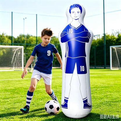 ZHUYNXIR Inflatable Soccer Dummy, Soccer Training Equipment, Inflatable Dummy Goalkeepr Air Mannequin Free Kick Wall Goalkeeper Defender Training for Children Adults - color: 160 dummy-blue