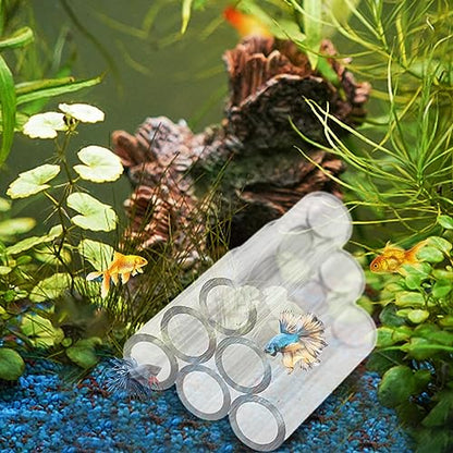 Shrimp Shelter Tube, Transparent Acrylic Tube Aquarium Shrimp Cave Breeding Fish Shrimp Feeder Breeding Tube Aquarium Fish Tank Pipe Shelter Tube Fish Tank Shelter Decorations Hideaway Pipes - color: 6 tubes
