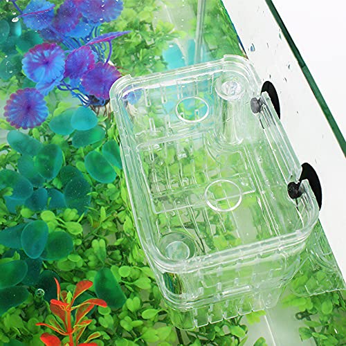Aquarium Fish Breeder Box Plastic Fish Isolation Breeding Box Hatching Incubator Box for Baby Fish Shrimp Clownfish Guppy （S）