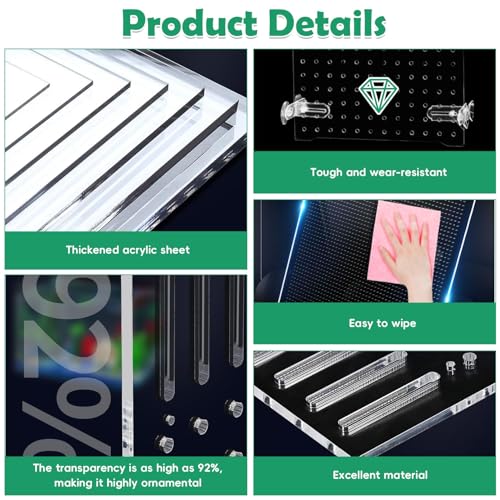 Fish Tank Divider, Size: 30 x 25 cm/11.81 x 9.84 in, Acrylic Aquarium Divider with 8 PCS Suction Cups, Transparent Fish Tank Separator for Betta Fish