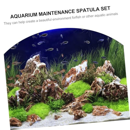 Yardwe 3pcs Aquarium Maintenance Tools Set Stainless Steel Tweezers Spatula for Small Fish Tank