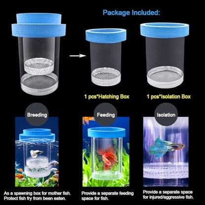 Floating Fish Breeding Isolation Box for Aquarium Tank Plastic Mesh Hatchery Incubator Breeder Box for Baby Fish Betta Shrimp Clownfish Guppy (Yellow, Medium) - color: Yellow