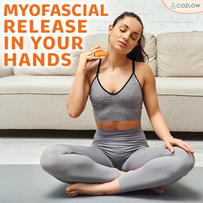 Pyramid Shaped Massage Tool for Trigger Point Therapy & Myofascial Release - color: Orange - Style D