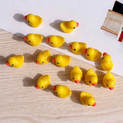 Toyvian Mini Resin Duck Ornaments 100Pcs Cute Yellow Figurines for Aquarium Decor Garden Accessories Desktop and Terrarium Decoration