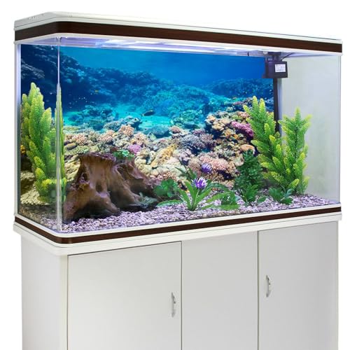 AWERT Aquarium Background Coral Reef Tropical Fish Undersea Fish Tank Background 48x18 inches Durable Polyester Background