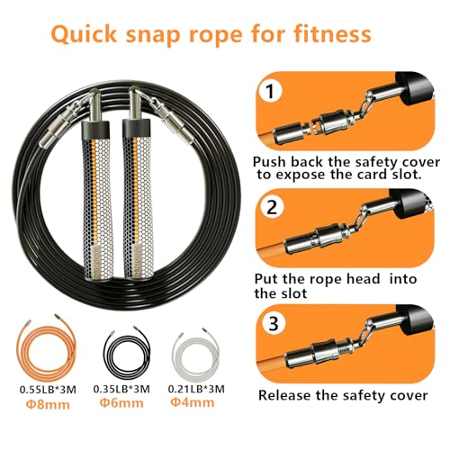 Weighted Jump Rope for Men Women -Interchangeable 1/5lb 1/4lb 1/2lb Heavy jump ropes - 360 Degree Spin - Length Adjustable,Ergonomics Leather Grip Skipping Rope for Fitness Weight Loss & More - color: White