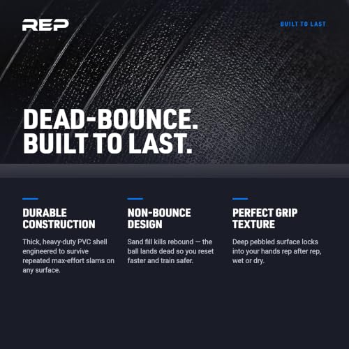 REP Weighted Slam Balls | Exercise and Fitness Balls for Strength Training, Soft Rubber Grip, Non-Bounce Medicine Ball | Cross Fit, Home Gym, Fitness, and Core Workouts