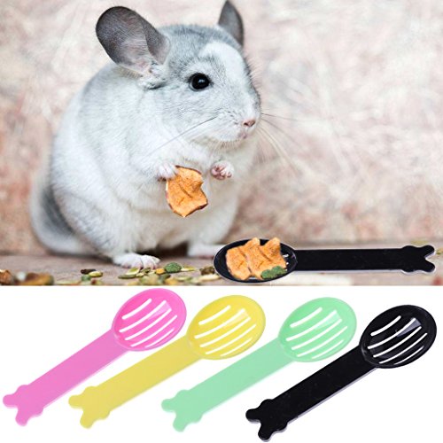 5-Pack Multifunctional Bath Sand Scoop, Pet Bedding Scoop, Hollowed-Out Bath Sand Scoop for Small Pets Such As Hamsters, Gerbils, and Dwarf Rabbits