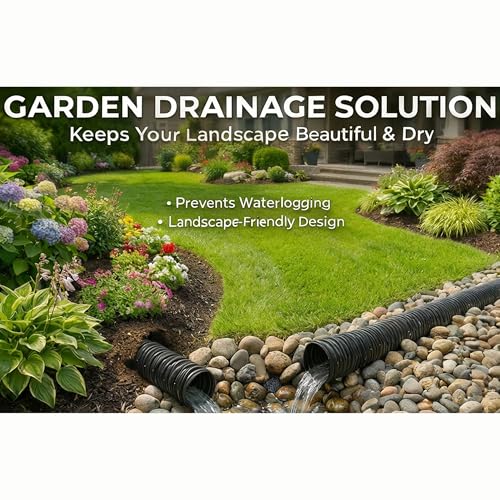 Corrugated Pond Tubing - Flexible, Kinkproof, Reinforced PVC Hose for Water Gardens, Pumps, Waterfalls & Aquaculture (20 Feet Black, 1.0 Inch)