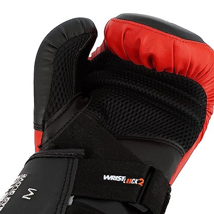 RIVAL Boxing RB10 Intelli-Shock Bag Gloves, Hook and Loop Closure - Ergonomic Fit, 1.25” of Closed Cell Foam for Intense Bag Use - color: Black/Red, size: Small
