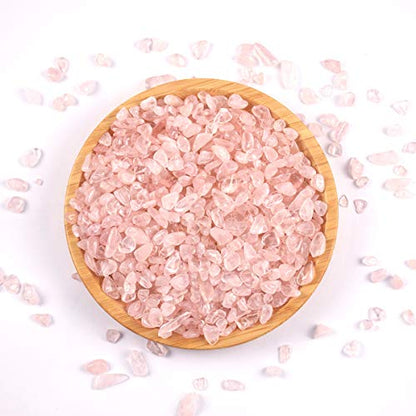 1 Lb/460g Natural Pink Quartz Crystal Stones Irregular Aquarium Pebbles Rock Sands for Turtle Tank/Succulent Plants/Vase Decoration (Fill 1 Cup)