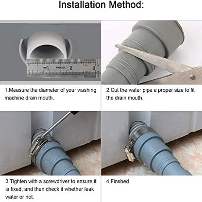 10ft Washing Machine Drain Hose, Universal Drain Hose Extension Kit for Washer, Dishwasher, Flexible Discharge Hose for LG/GE/Samsung, Fit up to 1-1/2 Inch Drain Outlets (10)