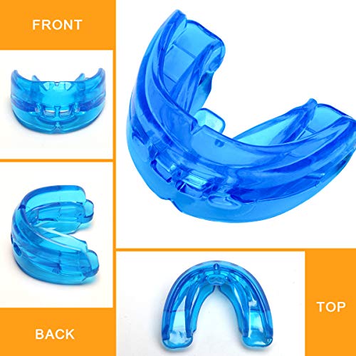 Coolrunner Double Braces Mouth Guard, Youth Sports Athletic Mouth Guards | Mouthguard for Upper and Lower Teeth Protection Required for Youth, Teenager and Adults (Blue) (Blue)