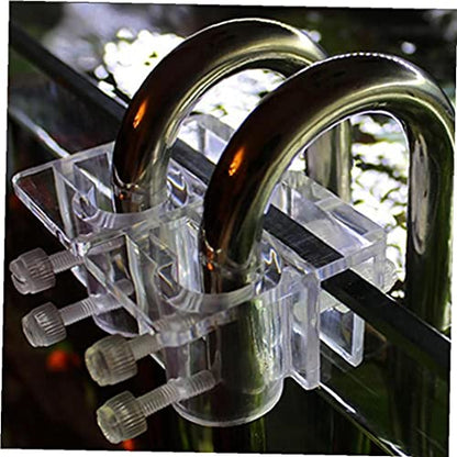 1 Set Clear Acrylic Aquarium Reef Tank Pipe Tube Holder Clip for 12mm/16mm Tubing, Tank Mounted