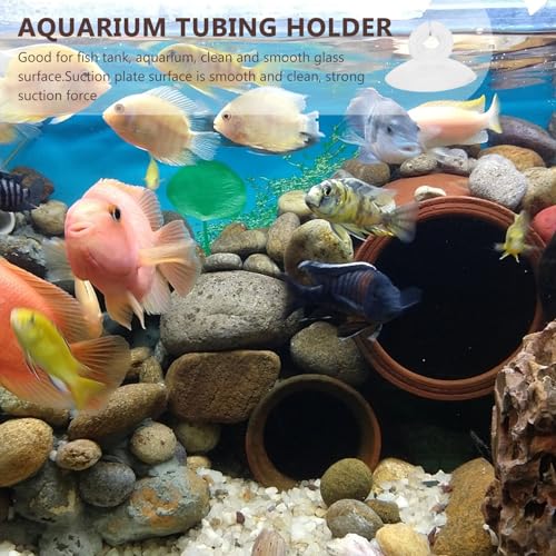 Toddmomy 25pcs Aquarium Suction Cups Airline Tube Holders Silicone Fixing Clamps for Fish Tank Air Pump Accessories Aquarium Supplies