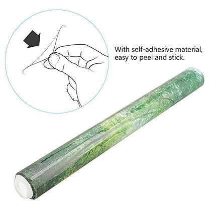FILFEEL Aquarium Decor Background 3D Effect Fish Poster PVC Adhesive Decor Sticker Paper Cling Decals Sunshine and Forest (122 x 50cm)