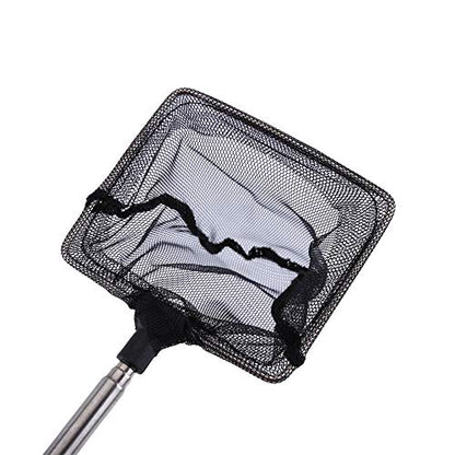 Fishing Landing Net Fish Aquarium Accessories Net Fish Net Fish Skimming Net Goldfish Net Mini Adjustable Telescopic Fishes Shrimps Landing Net for Aquarium Fishbowl Fish () - color: Square