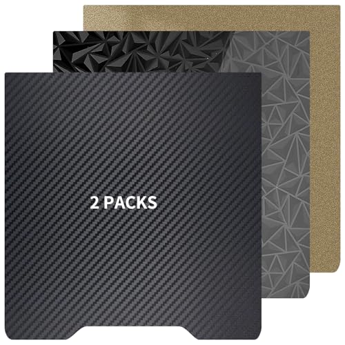 Upgraded 2 Packs 265x280MM Smooth PEO PET Build Plate and Double Sided Textured PEI Sheet Flexible Removable Spring Steel Heated Printing Bed Platform for Hi Combo 3D Printer - size: 265x280mm, style: Black PEO+PET