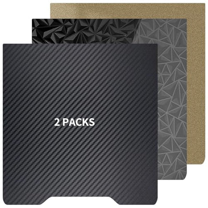 Upgraded 2 Packs 265x280MM Smooth PEO PET Build Plate and Double Sided Textured PEI Sheet Flexible Removable Spring Steel Heated Printing Bed Platform for Hi Combo 3D Printer - size: 265x280mm, style: Black PEO+PET