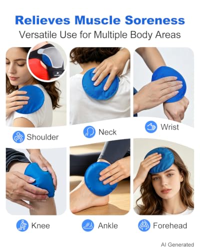 Reusable Round Hot Cold Therapy Gel Ice Packs for Injuries and Joint Pain - size: 2 Count (Pack of 1)