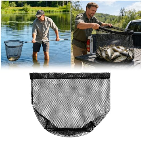 40-50cm Diameter Replacement Netting for Fishing, Heavy Duty Landing Net Head, Nylon Mesh Bag with A Diameter for Landing Nets, Fishing Accessories
