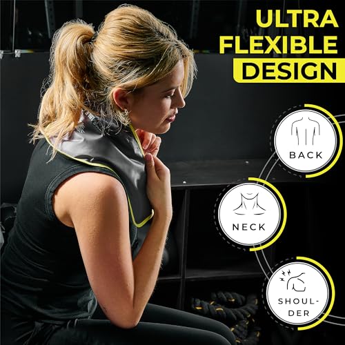 Hot & Cold Reusable Gel Pack Wrap for Neck/Shoulder/Back Pain Relief - Flexible Soft Compress - Ice & Heat Therapy for Rotator Cuff, Cervical, Pain, Swelling, Injuries and Surgery - Sport Temp - size: Neck/Shoulder (Pack of 1)